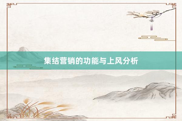 集结营销的功能与上风分析